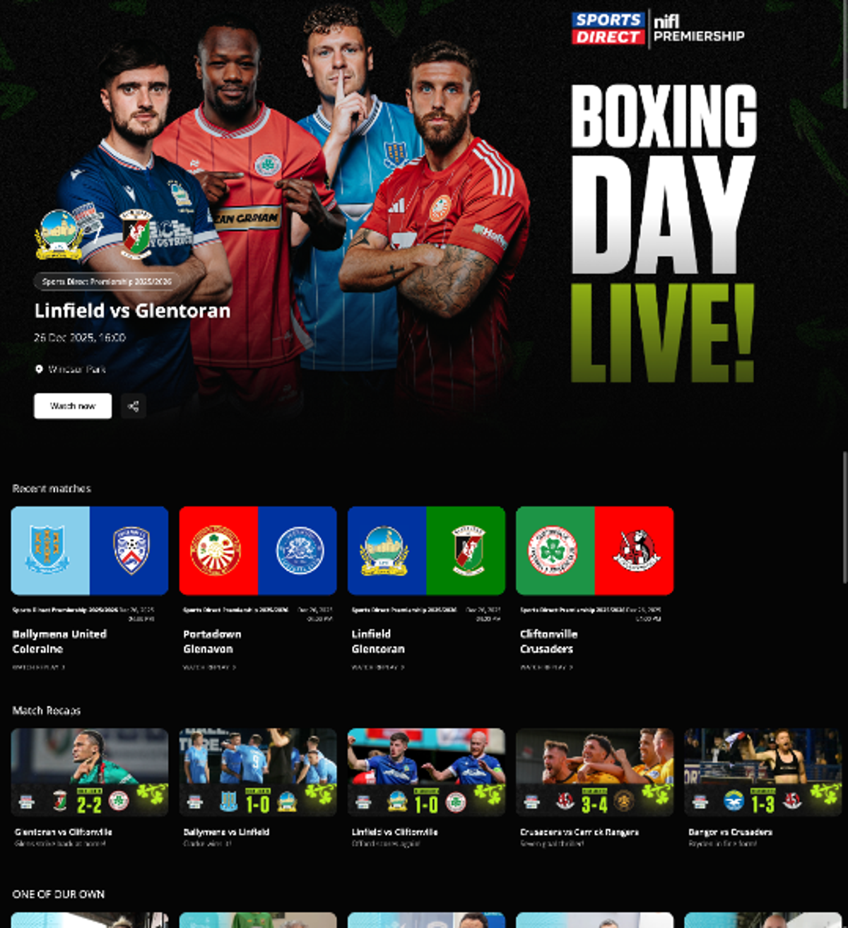 NIFL Boxing Day live streaming