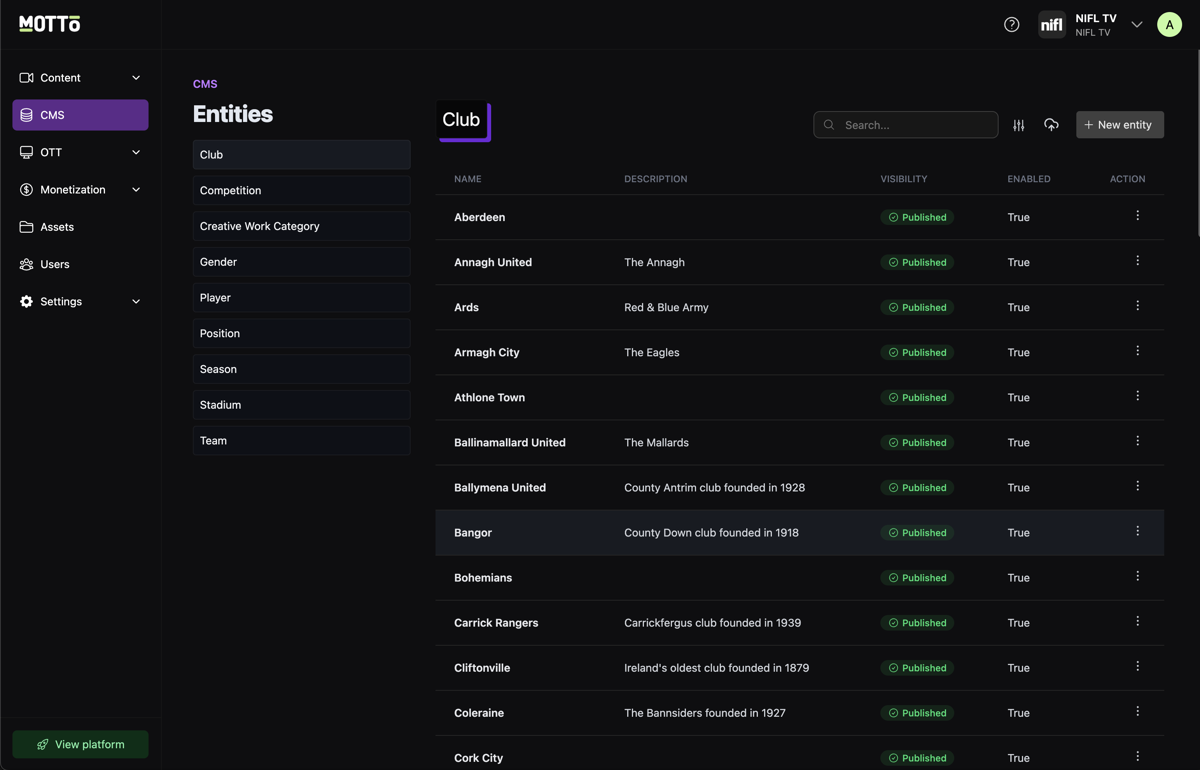 Manage Sports Data and Content in One Place
